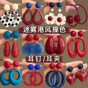 金色耳环女925银针复古气质显瘦耳圈耳钉轻奢高级感金属耳耳坠饰