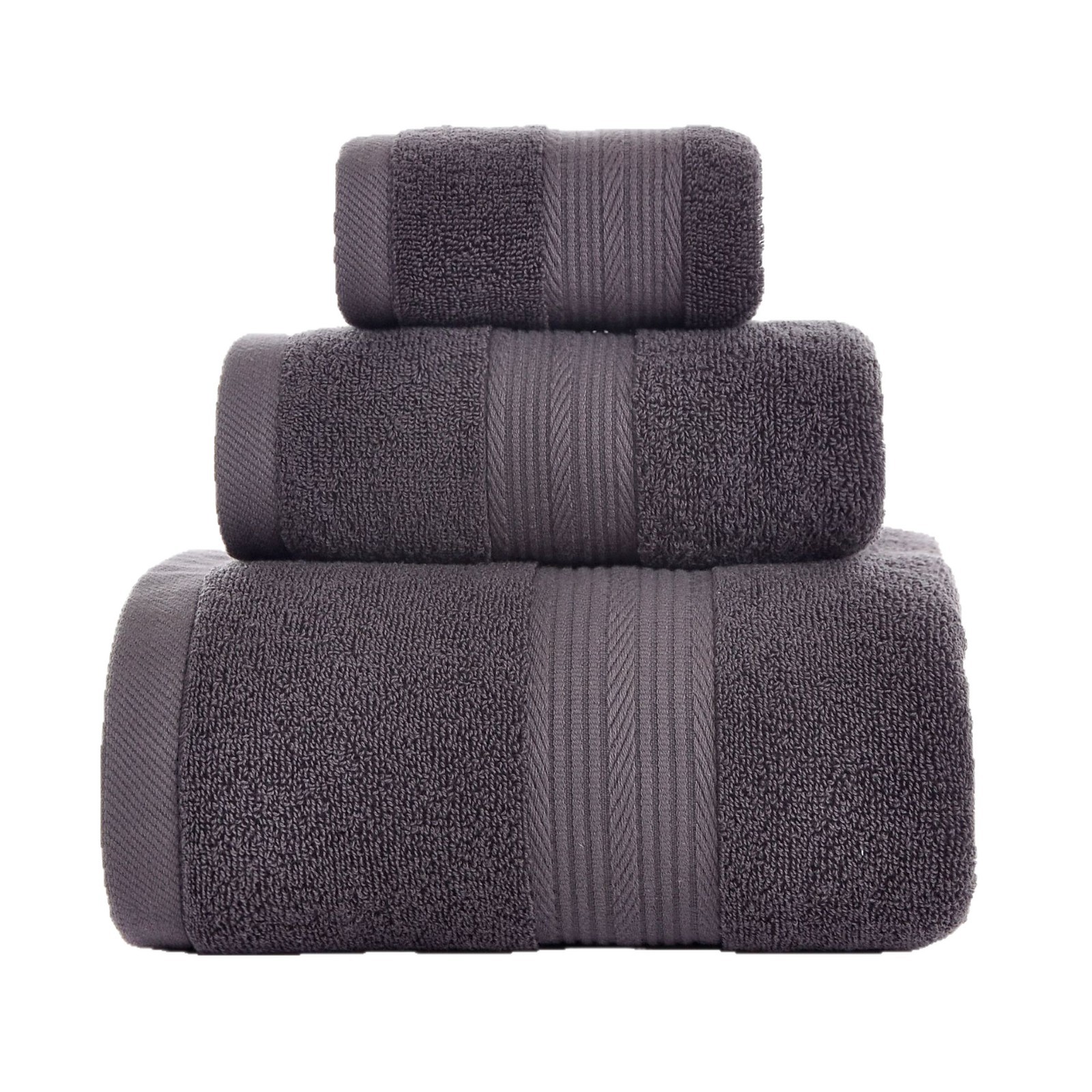Bathroom towel set, three pieces, 100% cotton, thick and absorbent