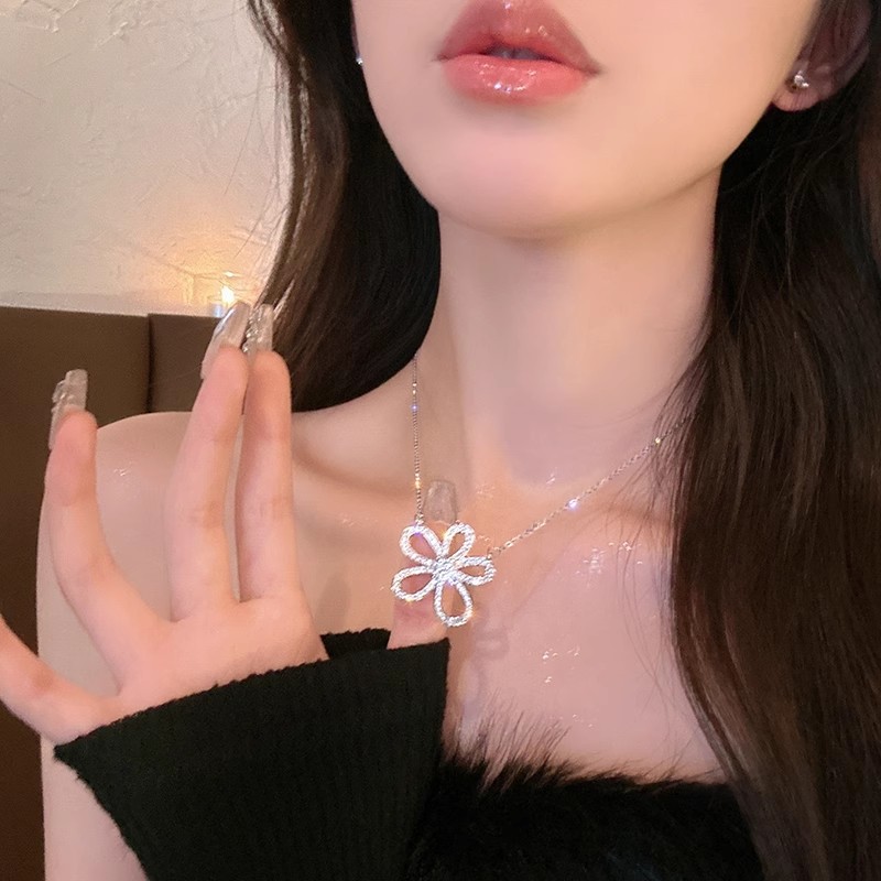 Strass-Quasten-Halskette, edles Design Schlüsselbein-Kette