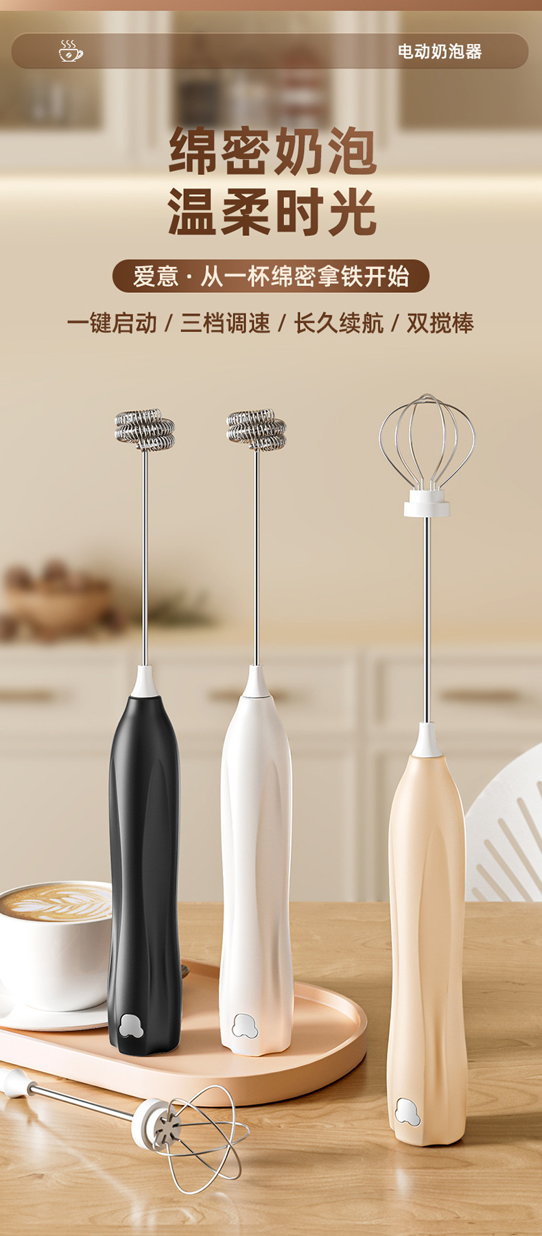 Elektrischer Eieraufschläger, Creme-Mixer und Milchaufschäumer
