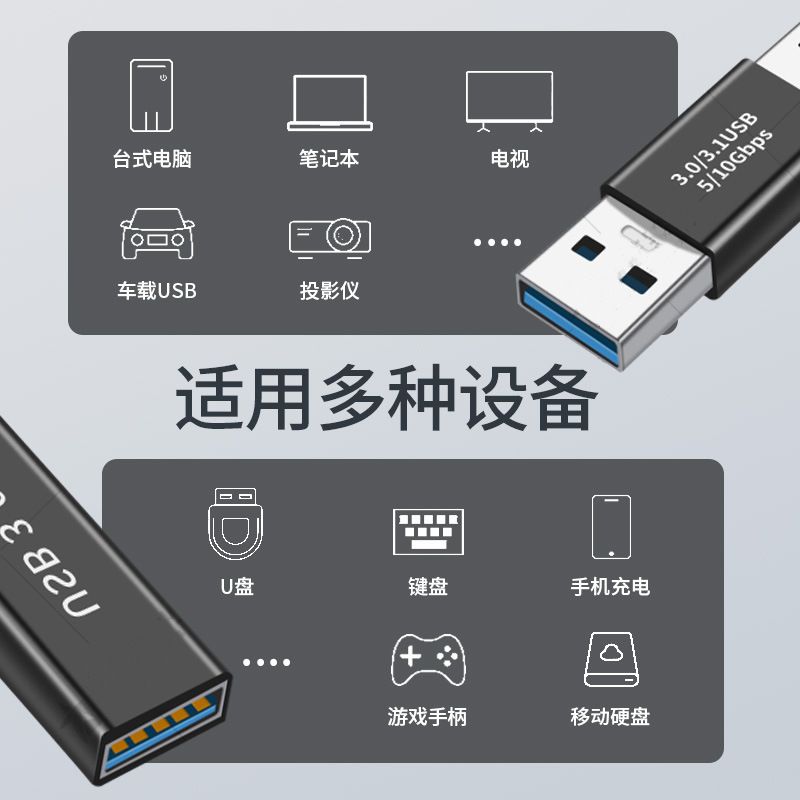 USB 3.0 OTG dönüştürücü, erkek-dişi, hızlı şarj