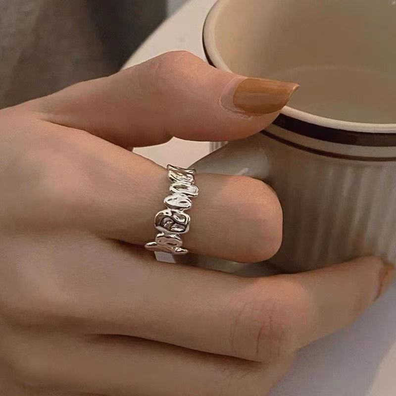S925 Sterling Silver Twisted Ring Women Vintage Adjustable