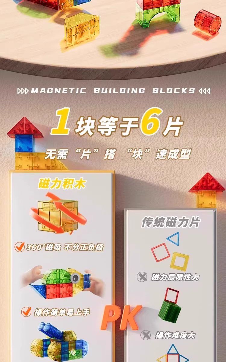 3D Magnetische Bausteine Lernspielzeug