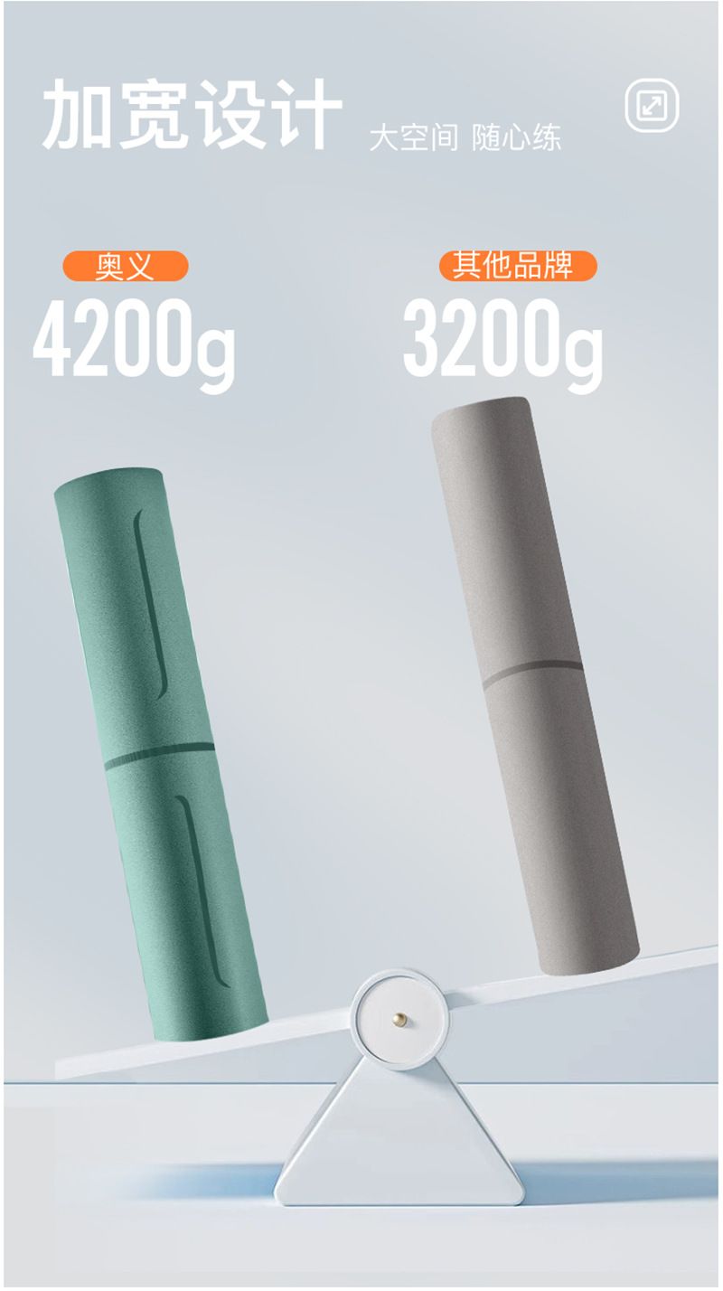 Aoyı 5 mm kauçuk yoga matı, 80 cm, kaymaz