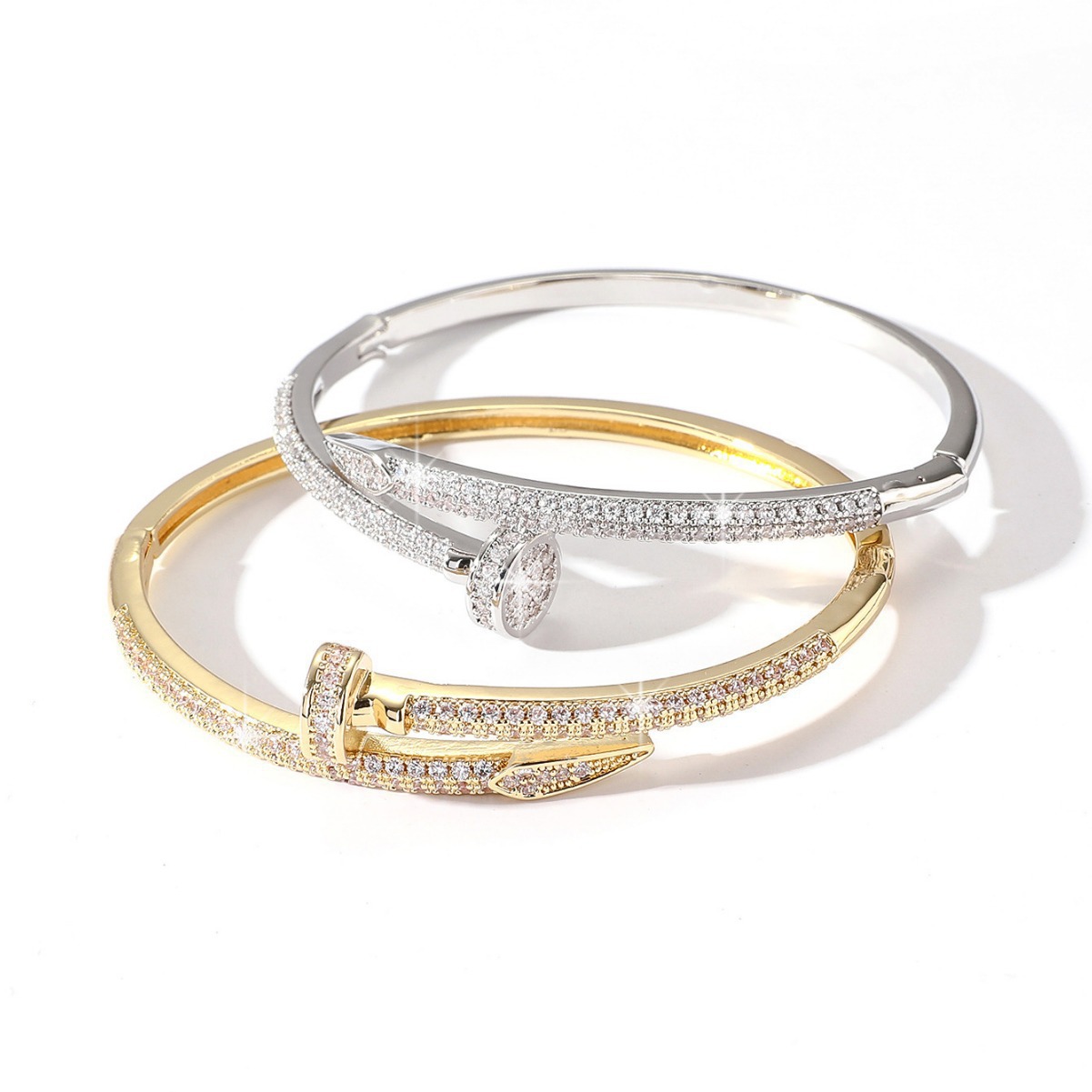 Armband, kupferplattiert, Zirkonia mit Sternenmotiv