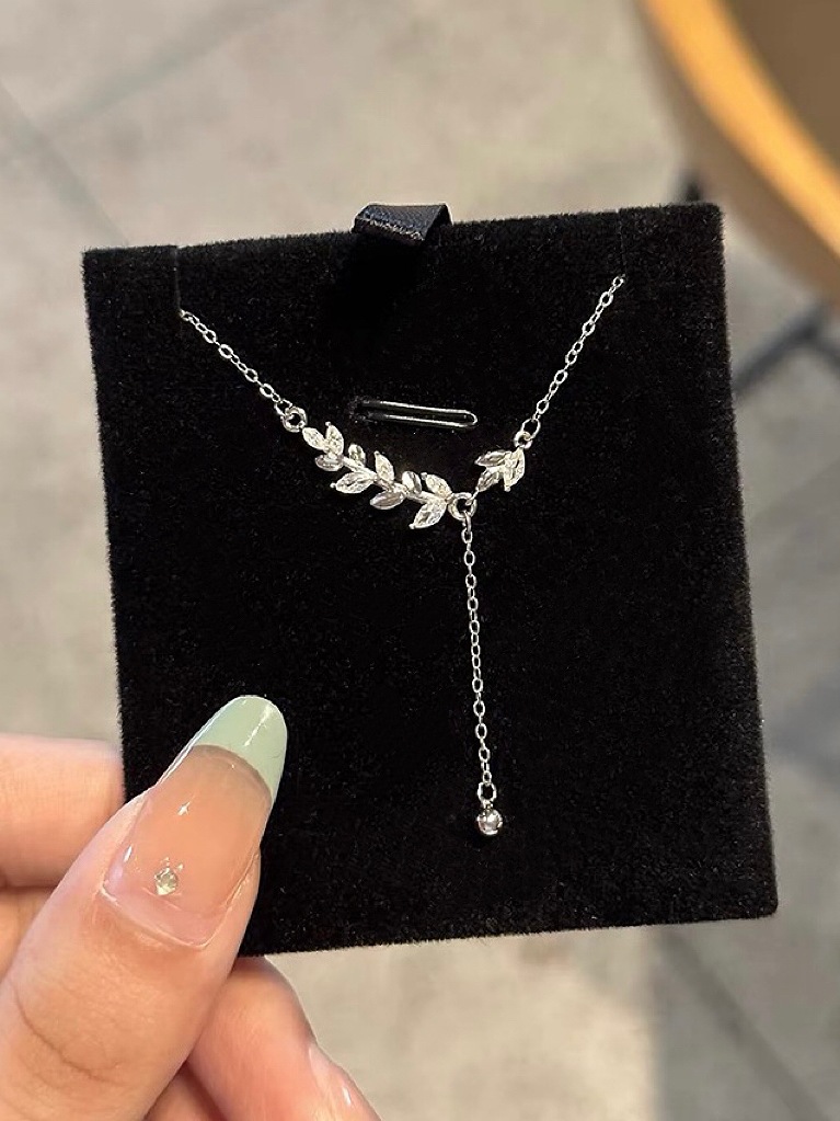 S999 Sterlingsilber Weizenquaste Halskette mit Verschlusskette
