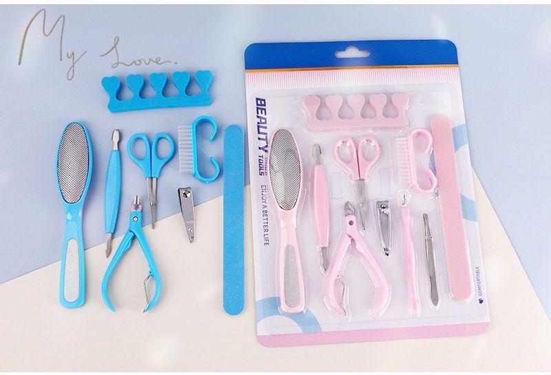 Manikür ve pedikür set, 10 parça, profesyonel