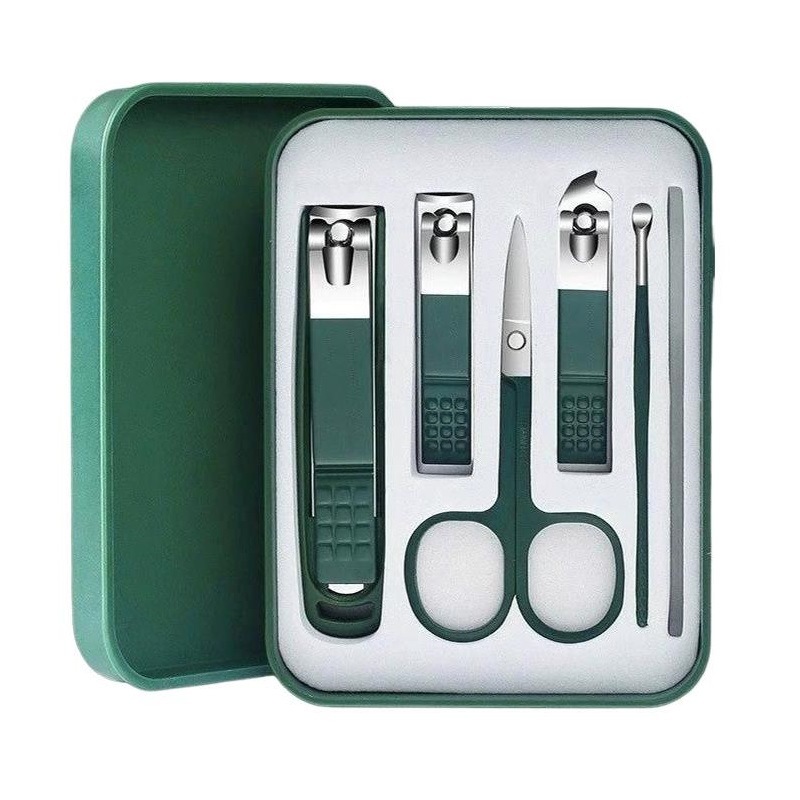 4-piece nail clipper set, large size, dark green