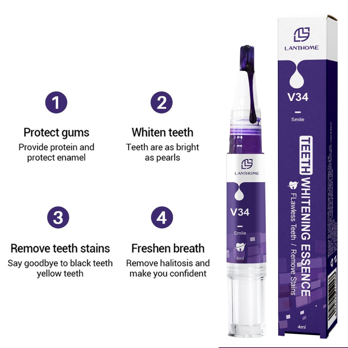 V34 Zahnaufhellungsstift mit Gel-Formel
