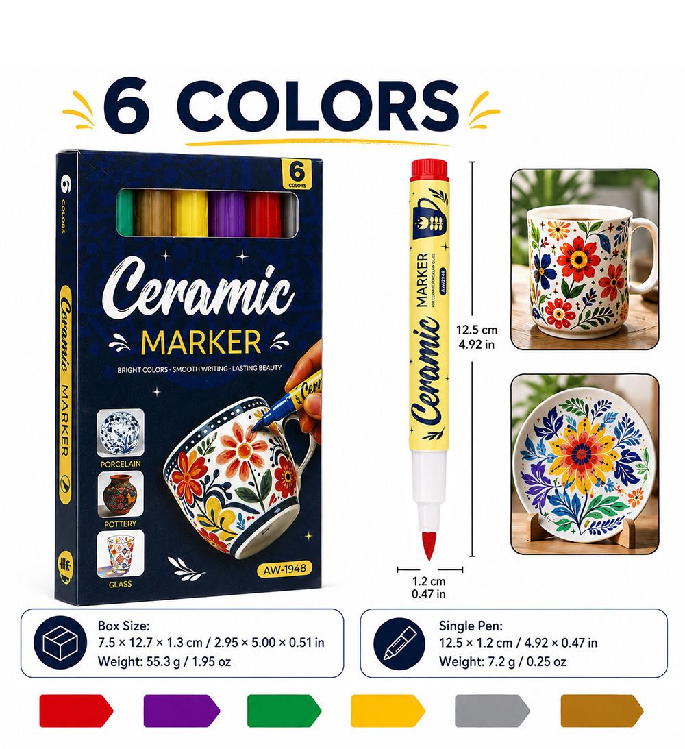 Ceramic paint marker set, waterproof, DIY