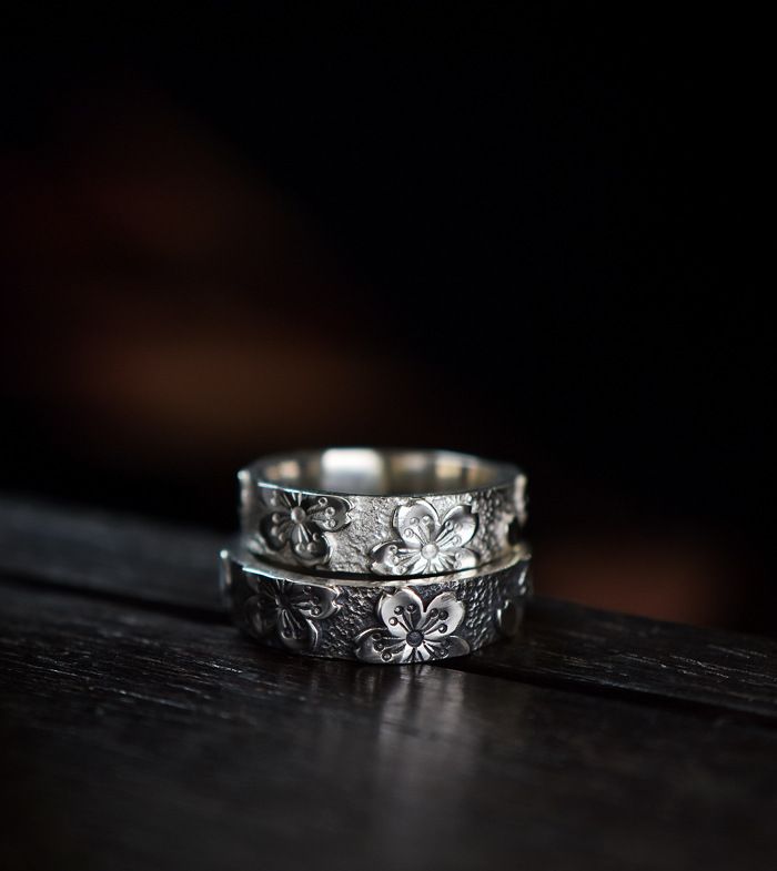 S925-Silber-Damenring mit Blumenmuster, handgefertigt verstellbar