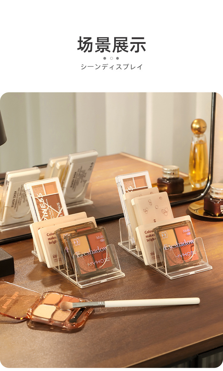 Multi-grid makeup storage box, transparent, desktop organizer