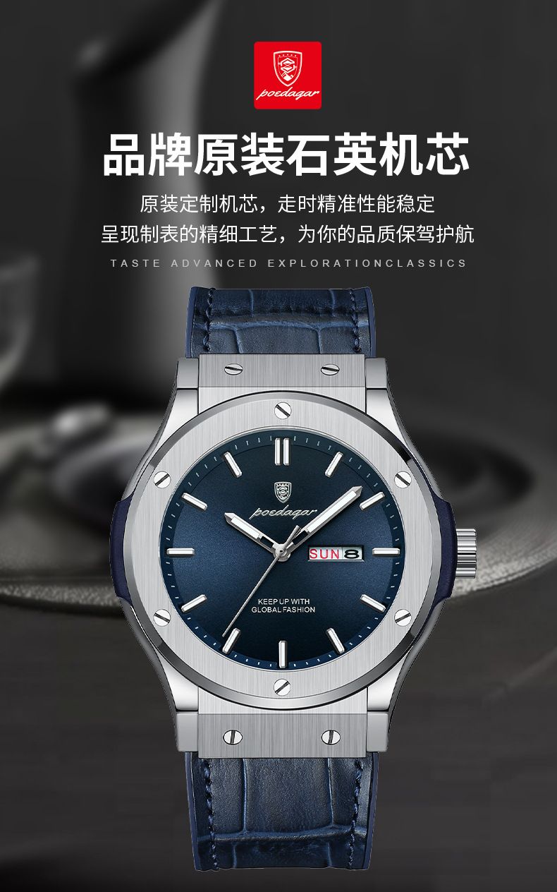 Schweizer Herrenarmbanduhr Quarz wasserdicht