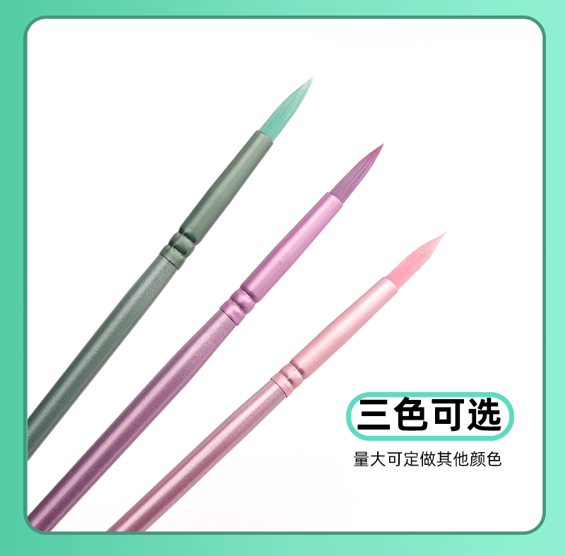 Aquarell-Pinsel-Set mit Spitz-, Rund- und Flachpinsel, Nylonhaare