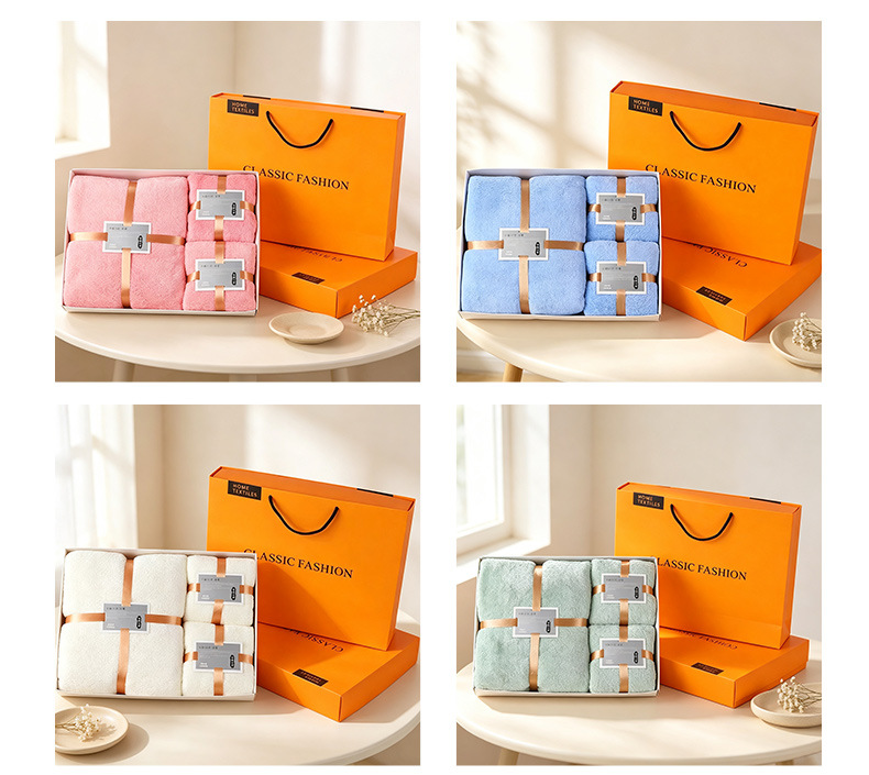 Korallenflies-Handtuchset in Geschenkbox