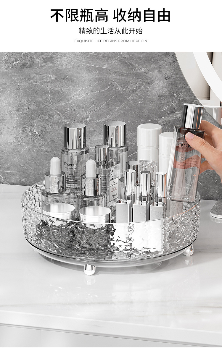 Rotating cosmetic storage box for makeup desk