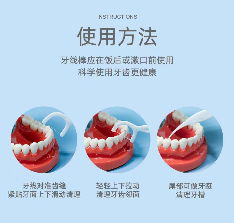 奥卫士超细牙线棒一次性牙签牙线家庭装便携剔牙线盒经典顺滑牙线