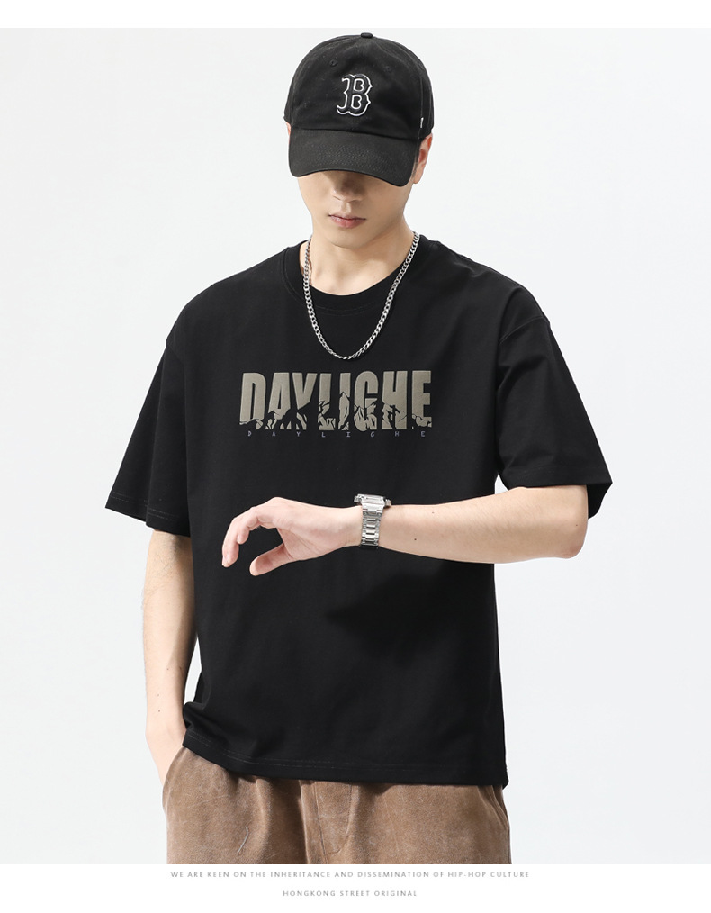 Summer men's t-shirt, short sleeve, crew neck, children's