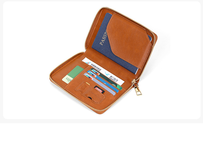 RFID passport holder, plain weave, multi-pocket