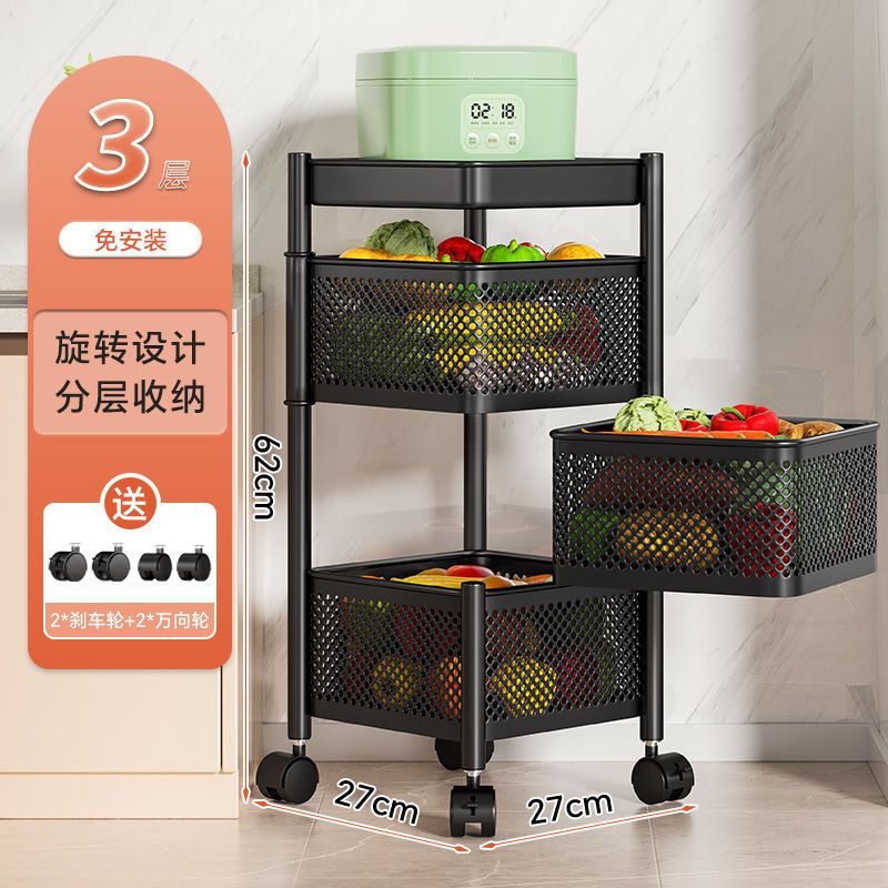 Kitchen cabinet shelf system with rotating compartments, spice and bowl storage