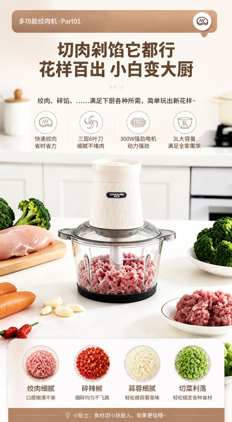 Glass cup automatic meat grinder 2025