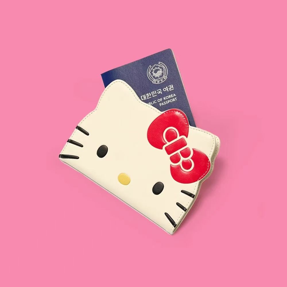 Kitty Pasaport Çantası PU Deri Karikatür