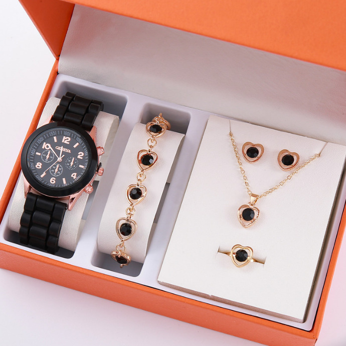 Damen-Quarzuhr mit Silikonarmband, koreanischer Stil, schlichtes Design