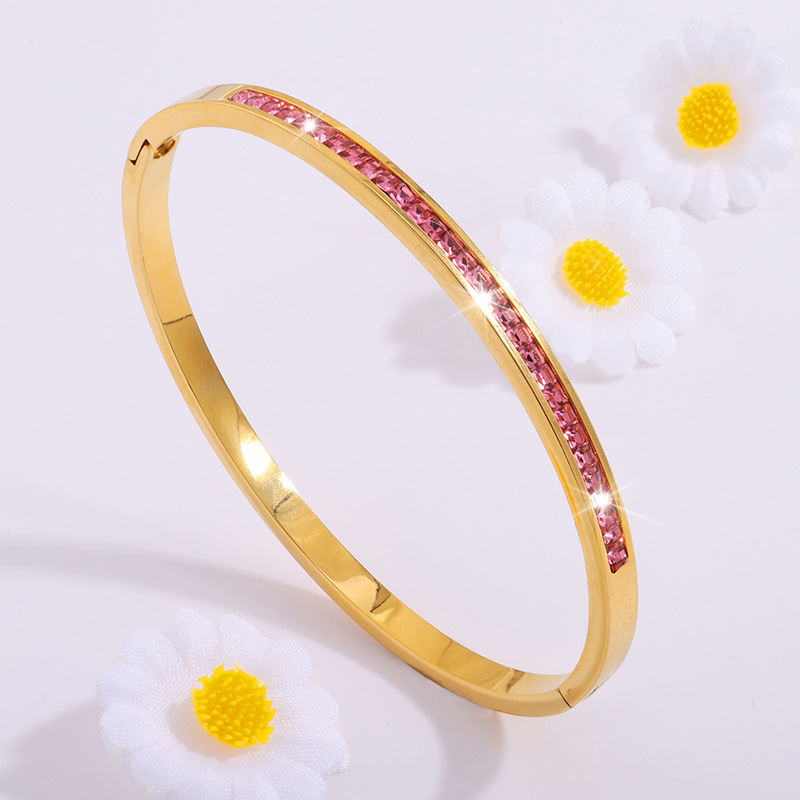 Titanstahl-Armband, vollständig mit Mikrodiamanten besetzt