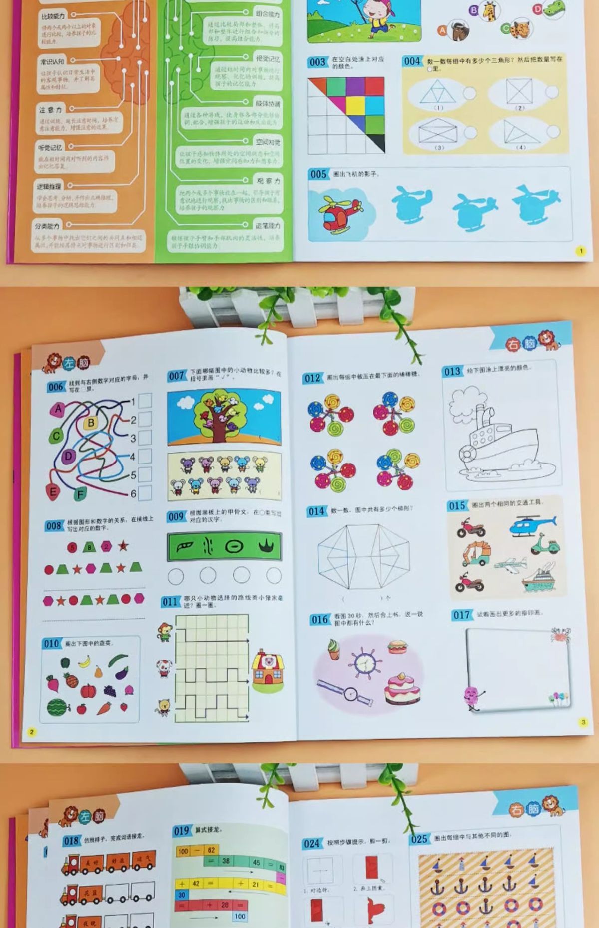 Yeni yürümeye başlayan çocuklar ve bebekler için zeka geliştirmek ve beynini kullanmak için çocukların sol ve sağ beyin gelişimi düşünme eğitim kitabı 2-6 yaş arası çocuklar için eğitici oyuncaklar