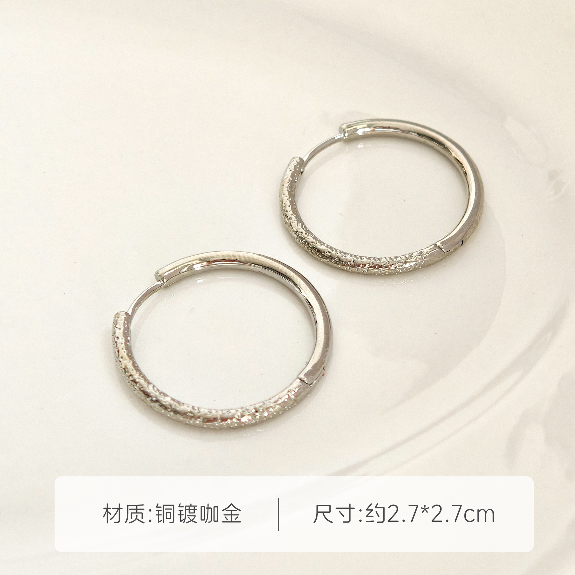 韩系简约咖啡金锆石耳钉耳扣小众轻奢精致冷淡风耳饰时尚气质耳环