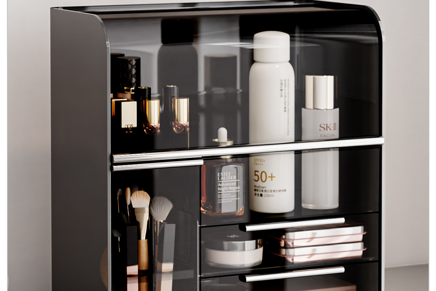 Cosmetics storage box acrylic dust-proof large capacity organizer