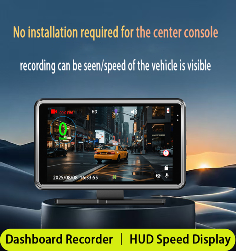 5-Zoll-HD-Dashcam, HUD-Head-up-Display 2-in-1