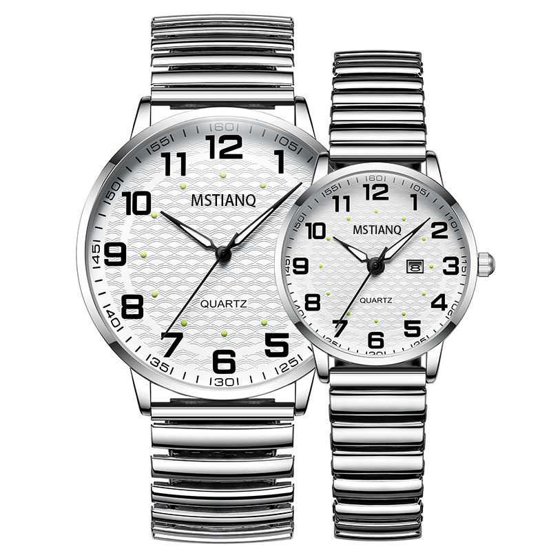 Seniorenuhr für Paare, Quarz, große Ziffern, wasserdicht, Mom & Dad Modelle
