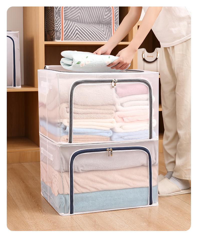 Large Transparent Foldable Storage Box, Mesh Grid