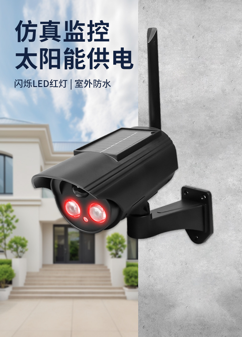 Dummy surveillance camera, solar panel, motion sensor