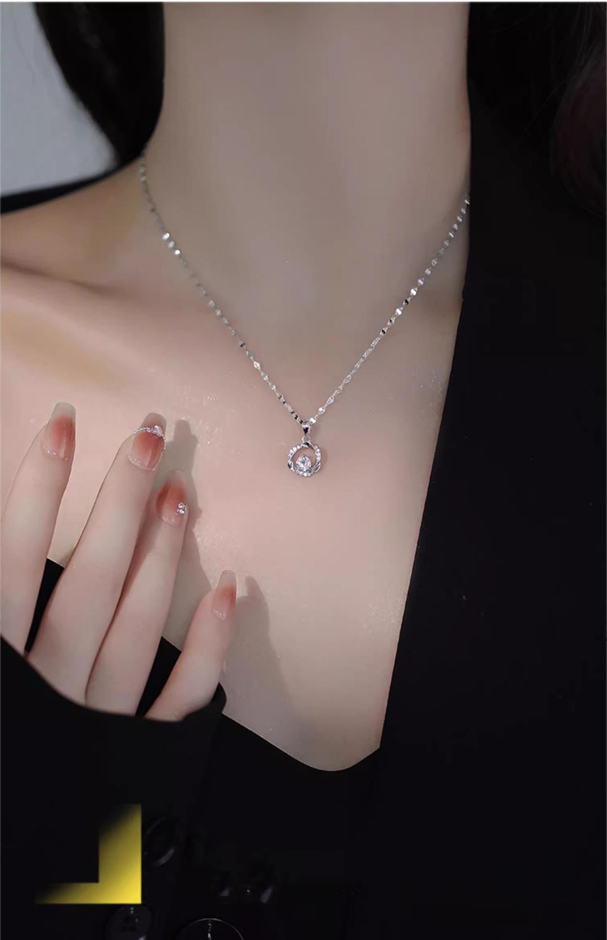 S999 Silber Möbius Anhänger Schlüsselbein Kette Damen