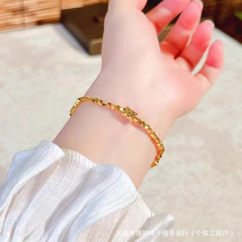 Sha jin bell ruyi bracelet for women, open adjustable, new Chinese style