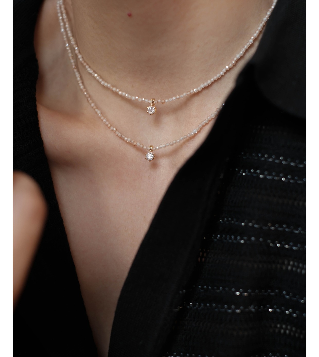 Kolye, Sanswood, gümüş, zirkon ve moissanite