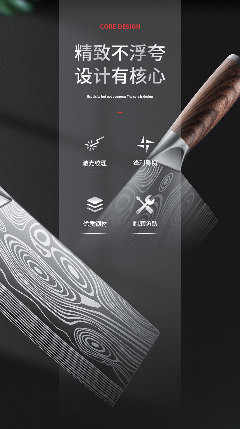 Longquan kitchen knife set, forged chef and slicing knives