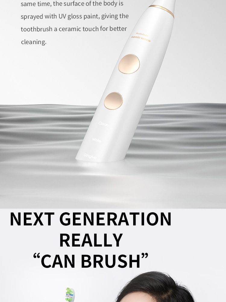 V8Pro sonic electric toothbrush with soft bristles and long battery life