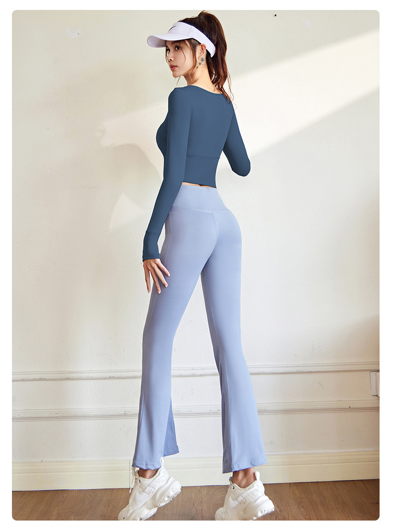 Yoga pants, high waist, fitted, breathable