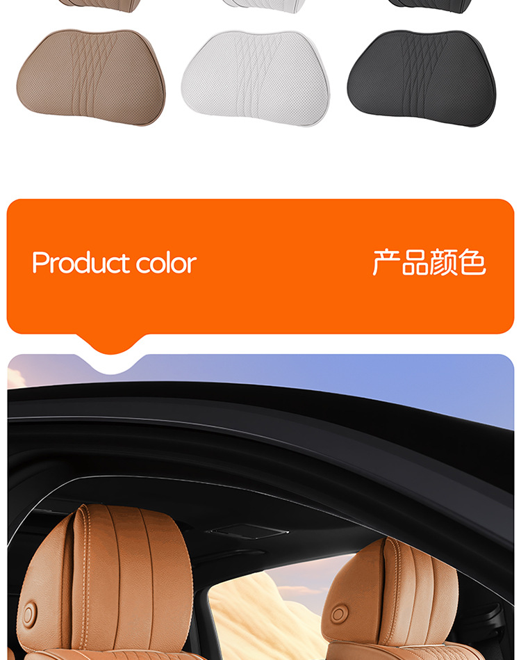 Fanxi Auto-Kopfstütze Nackenkissen Memory Foam 3er-Set