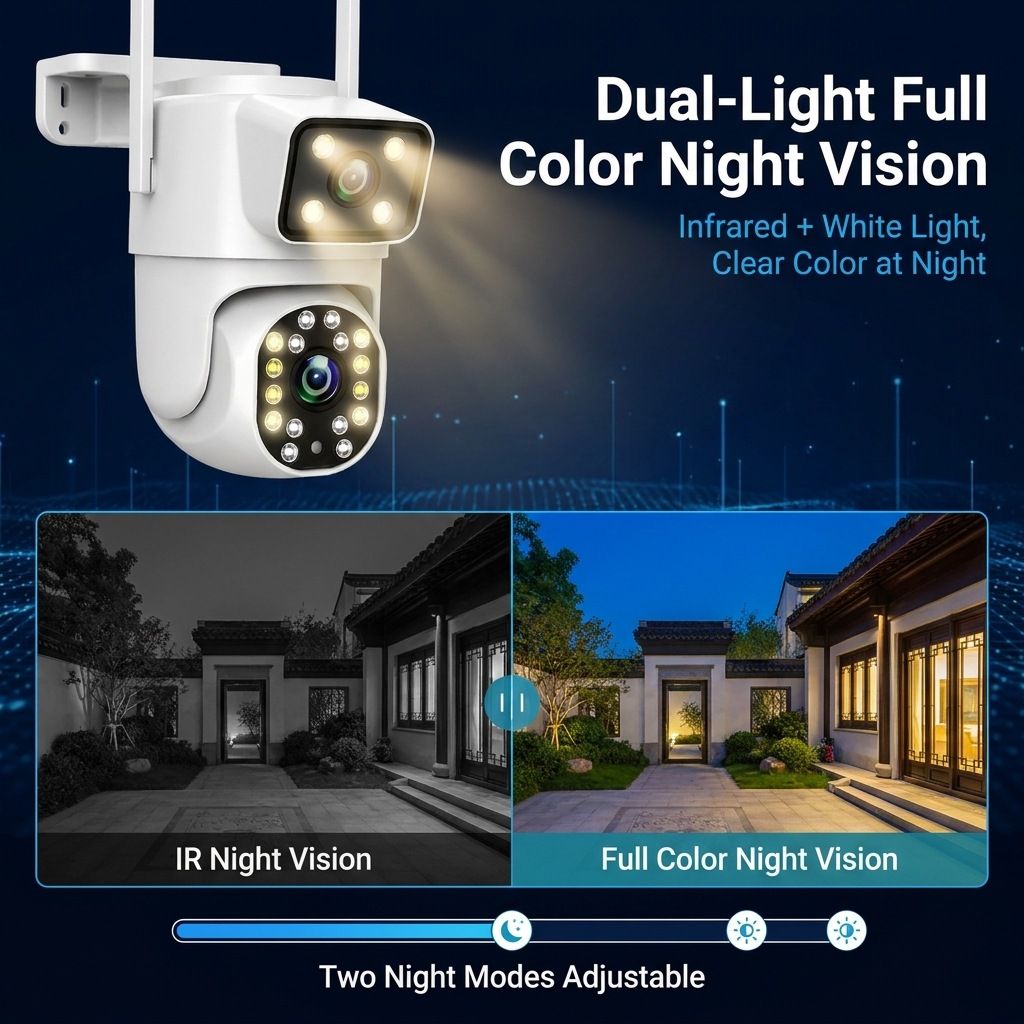 Dual-Objektiv WiFi Intelligente Kamera 3MP, Außenbereich