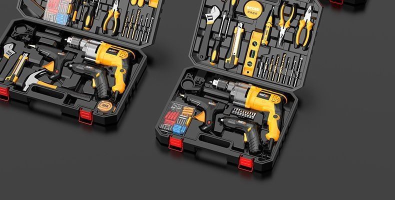 Impact electric drill and repair tool set