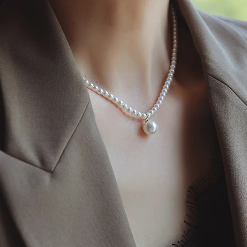 S925 Silber-Perlenkette, elegantes Design