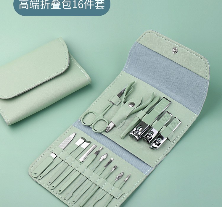 16-piece nail care kit, stainless steel manicure set