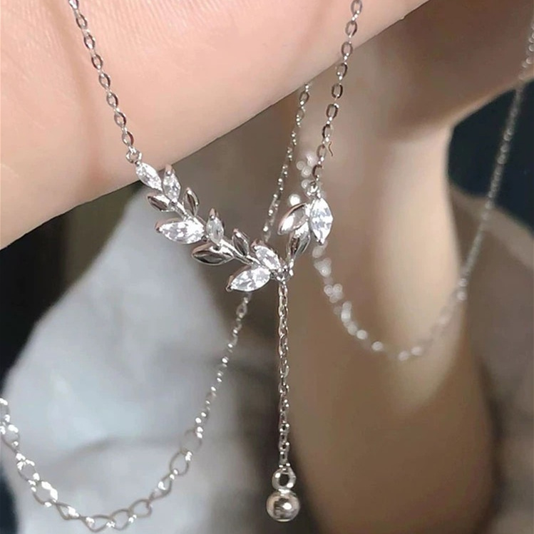 S999 Sterlingsilber Weizenquaste Halskette mit Verschlusskette