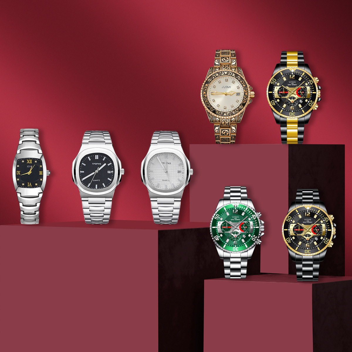 Men's 7-Piece Gift Set, Fashionable Watches