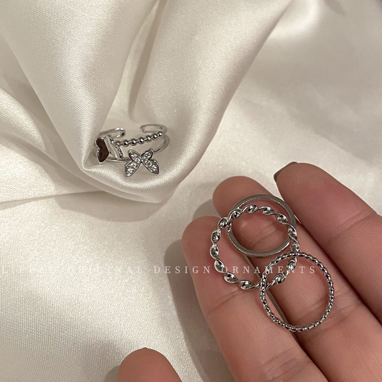 Schmetterlings-Ringset 4-teilig Damen