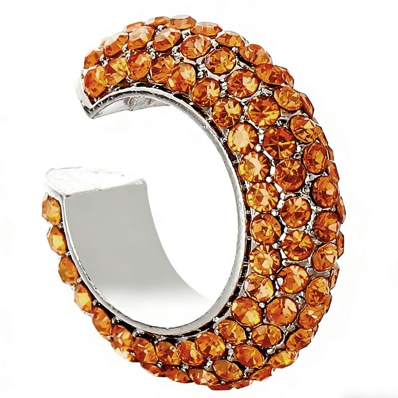 Full-rhinestone cartilage clip earrings, no piercing, colorful